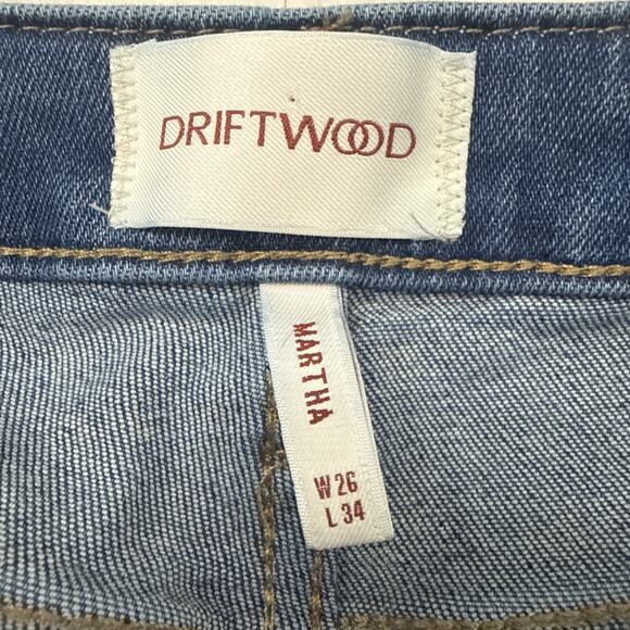 DRIFTWOOD Martha Hydrangea Jeans Wide Leg Boho Embroidered Hippie Size 26 x 34 - Picture 5 of 10